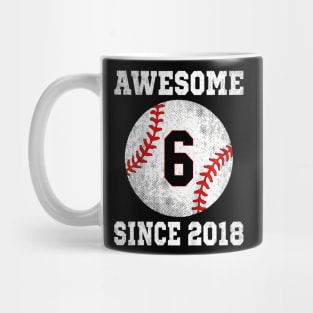Kids 6Th Birthday Baseball Player 6 Years Old Sports Mug